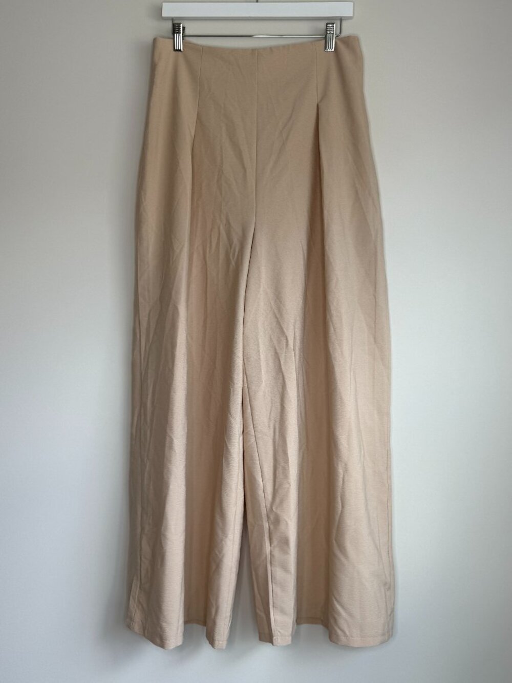 High Waist Wide Leg Dress Pants Beige